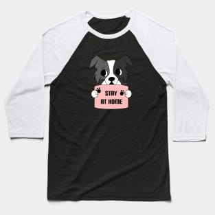 Stay at home - Border collie dog quarantine 2020 Baseball T-Shirt